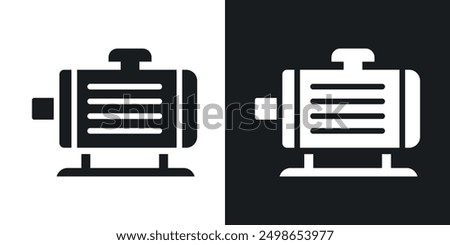 Electric motor icon in solid style