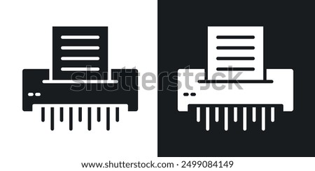 Document shredder icon in solid style