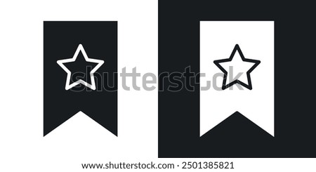 Bookmark star icon in solid style