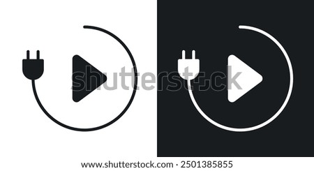 Plug and play icon in solid style