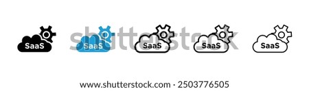 Saas icon in black and blue colors