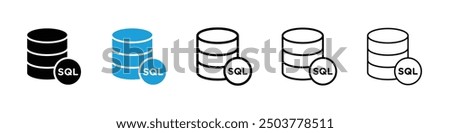 SQL icon in black and blue colors