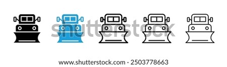 Snowplow icon in black and blue colors