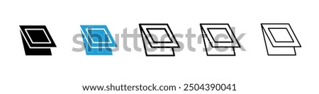 Roof window icon in black and blue colors