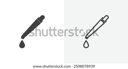 Pipette icon in solid and outlined style