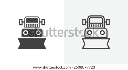 Snowplow icon in solid and outlined style