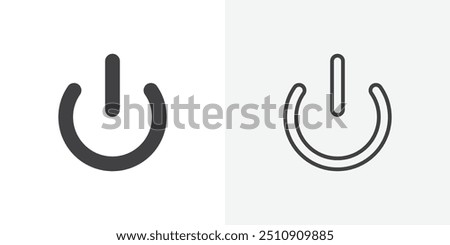 Power icon in solid and outlined style