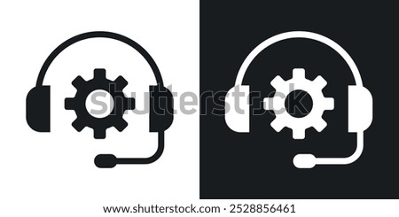 Technical support icons. solid style vector