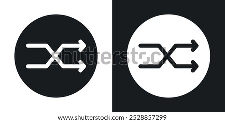 Shuffle icons. solid style vector