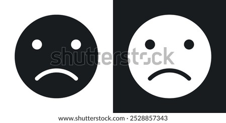 Sad icons. solid style vector