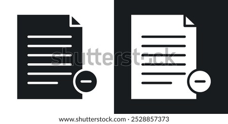 Remove document icons. solid style vector