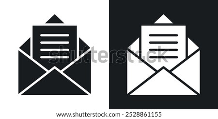 Newsletter icons. solid style vector