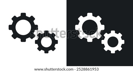 Gears icons. solid style vector