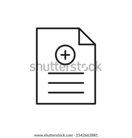 Add document icon isolated on white background