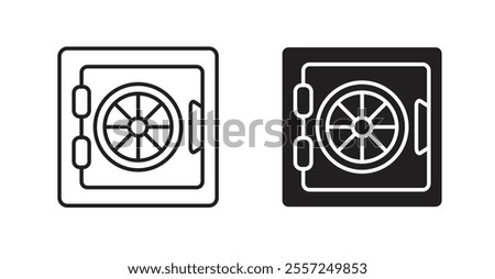 Bank vault Icon set. vector illustration set