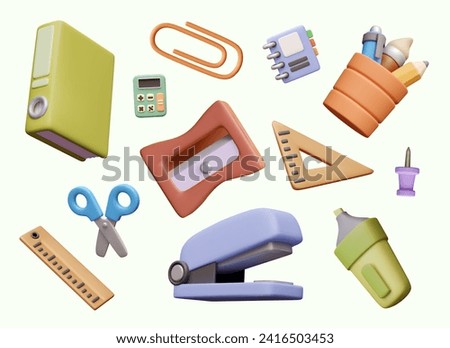 Composition with different office elements. Folder with files and notebook for notes