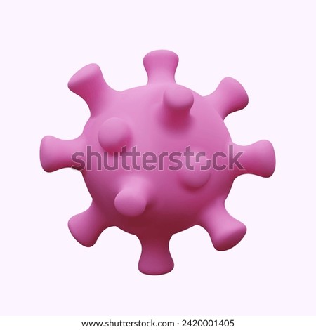 Pink round bacteria, 3D virus closeup. Vector image of coronavirus on white background