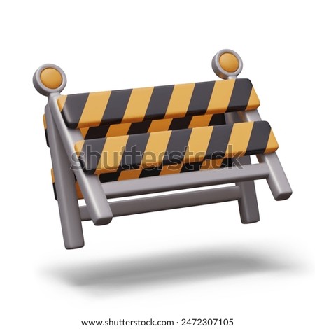 Safety road barrier, portable fence. Collapsible barricade for repair work