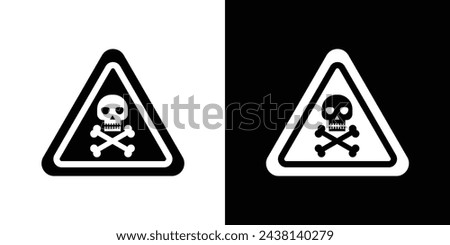 Poison Warning Sign. Toxic Chemical Hazard Symbol. Caution for Dangerous Substances.