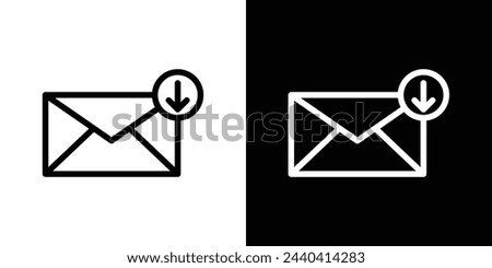 Electronic Mailbox and Communication Icons. Email Inbox and Web Mail Symbols