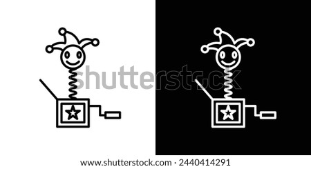 Classic Jack in the Box Toy Icons. Jester Surprise and Playful Prank Symbols