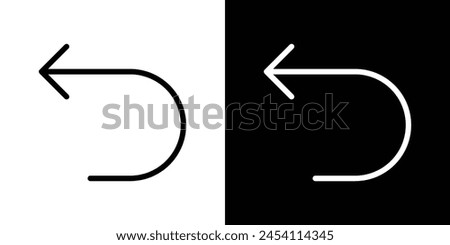 Reverse Arrow Icon Set. Return action and reset button vector symbol.