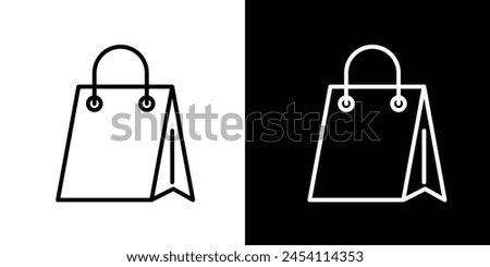 Merchandise Bag Icon Set. Shopping and retail bag vector symbol.