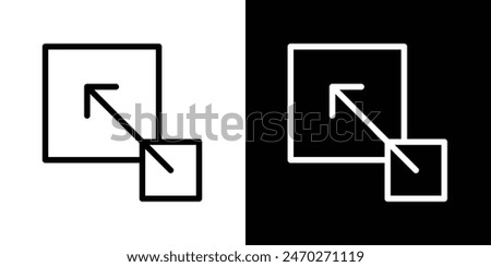 Resize graphics. Upscale streamline screen vector button. Scalable big size window symbol. Maximize or extend image vector. Scale full screen button icon.