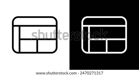 Table layout icon set. Excel data table vector icon in spreadsheet chart sign.