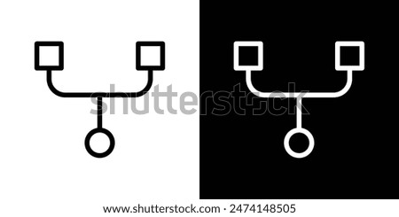 Data merge icon set. Code fork vector symbol. Branch and divert sign.
