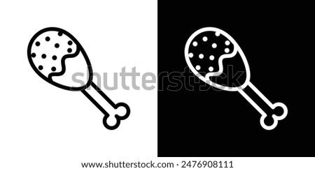 Drumstick bitevector icon set on white background.