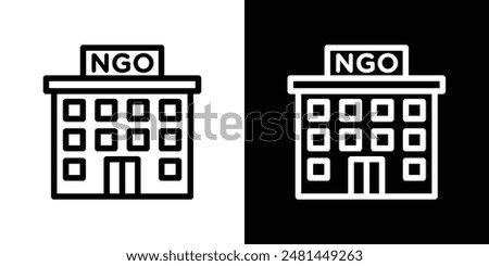 NGO Building line icon vector illustration set.