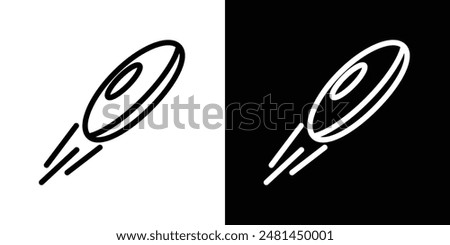 Flying disc line icon vector illustration set.