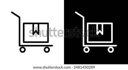 Dolly flatbed line icon vector illustration set.