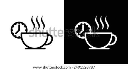 Break outlined icon set in black and white colors