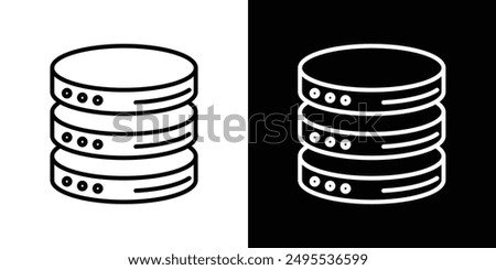 Cylinder database line icon vector illustration set.