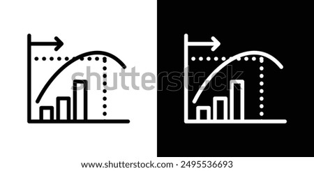 Diminishing returns line icon vector illustration set.