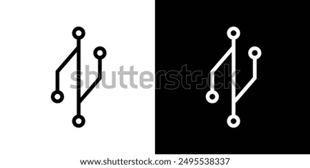 Version control line icon vector illustration set.