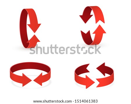 3D rotation sign red icon. 360 rotation arrows Sign. Stok fotoğraf © 