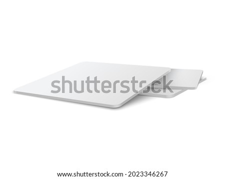 Square beermat, bierdeckel isolated on white background with shadow.