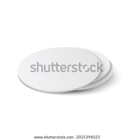 Circle beermat, bierdeckel isolated on white background with shadow