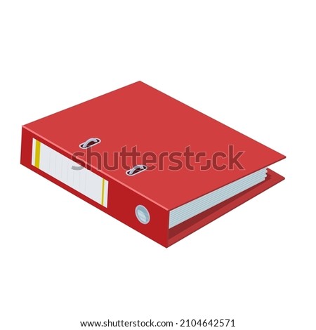 Red folder binder lying on the table