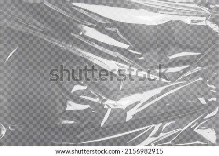 Realistic plastic wrap texture . Stretched polyethylene cover