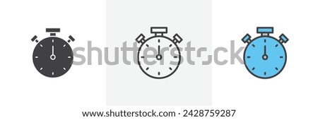 Stop Watch Isolated Line Icon Style Design. Simple Vector illustration