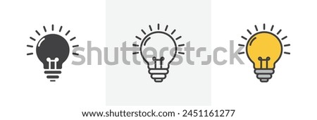 Black and yellow bulb vector icon set