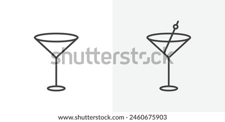 Mix Drink Icon Set. Bar Cocktail Vector Symbol.