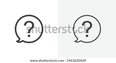 Question icon set. Inquiry mark pictogram. FAQ symbol. Question bubble icon.