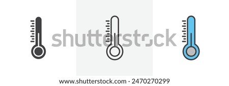 Thermometer half vector set. Normal temperature graphic.