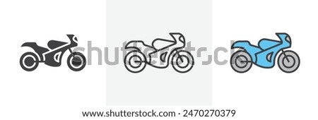 Motorcycle graphics. Motorbike vector. Sport motor cycle symbol.