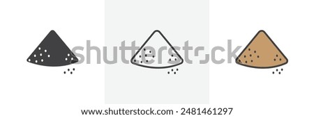 Mound icon symbol collection on white background.